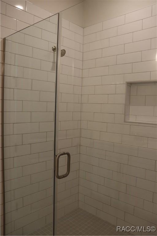 bathroom featuring a shower stall