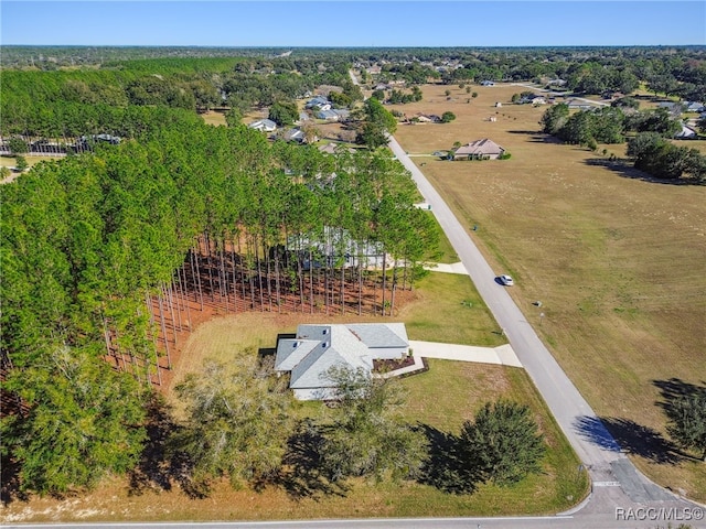 bird's eye view with a rural view