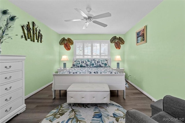 1631 N Dalary Pt, Crystal River, FL 34429 - bedroom with wood finished floors, baseboards, and ceiling fan