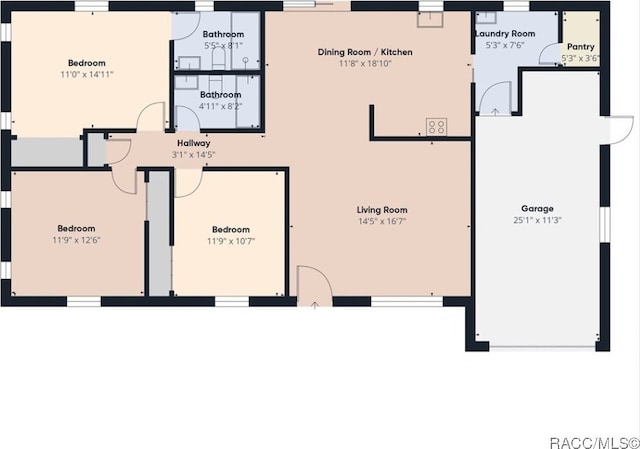896 N Hollywood Cir, Crystal River, FL 34429 - floor plan / room layout