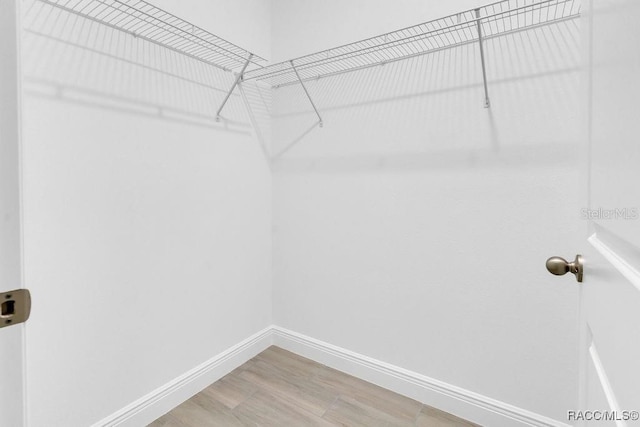 spacious closet featuring hardwood / wood-style flooring