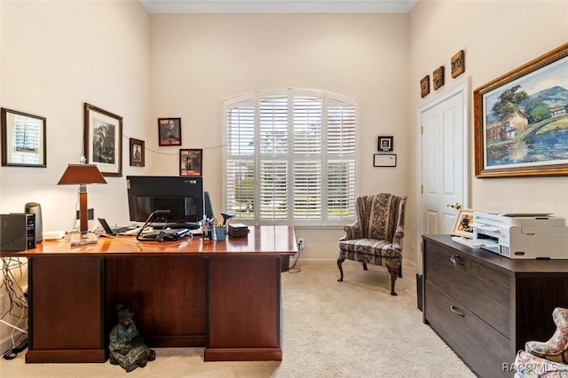 3915 N Grayhawk Loop, Lecanto, FL 34461 - home office with a high ceiling and light carpet
