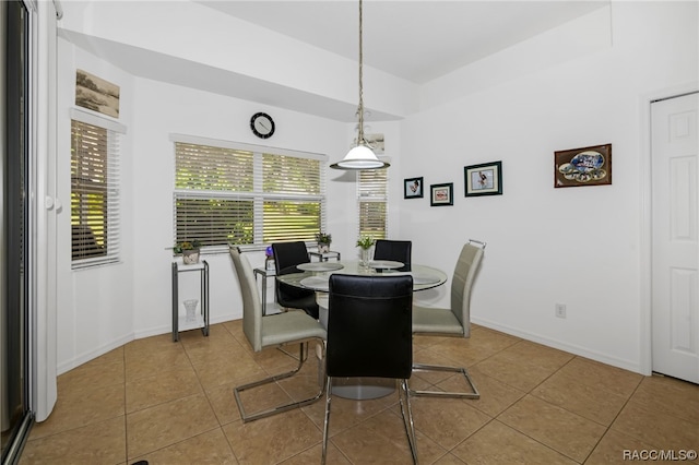 view of tiled dining area