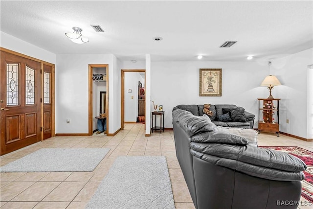 view of tiled living room