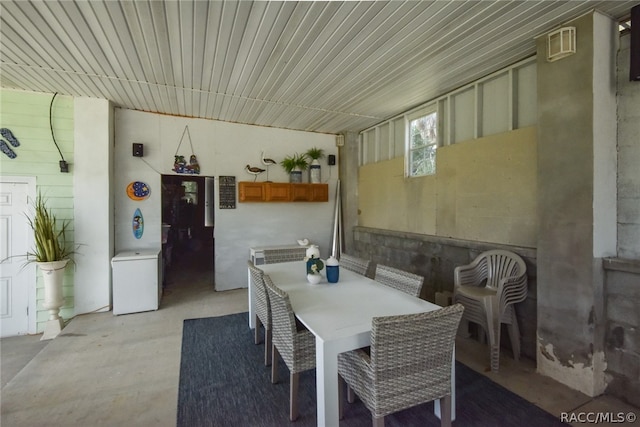 view of dining area