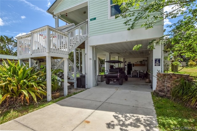 view of patio featuring a carport