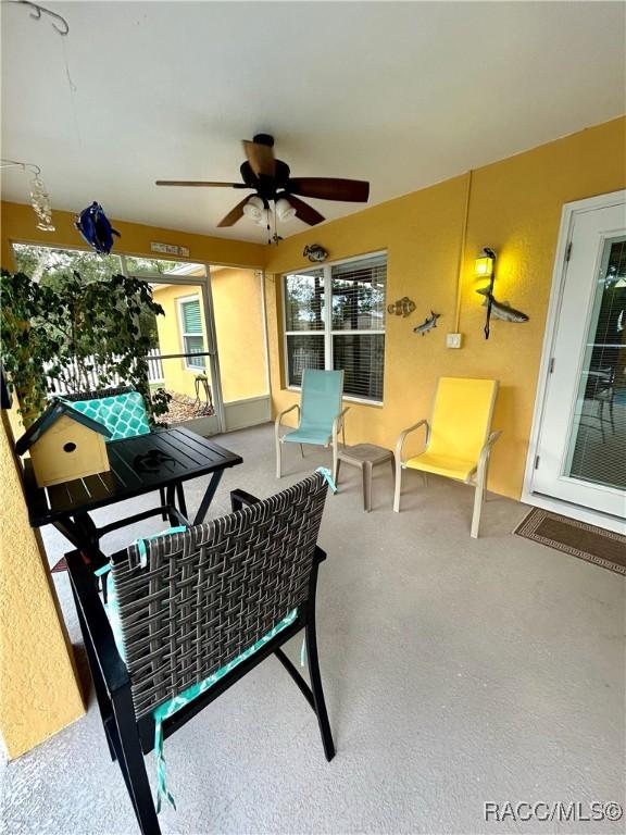 3495 W Wilburton Dr, Citrus Springs, FL 34433 - view of patio with ceiling fan