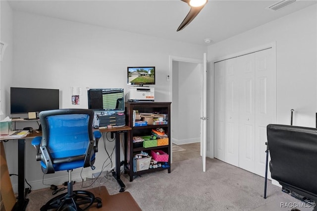 2797 N Hythe Pt, Hernando, FL 34442 - home office with carpet floors and ceiling fan