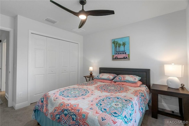 2797 N Hythe Pt, Hernando, FL 34442 - carpeted bedroom with a closet, a ceiling fan, and baseboards