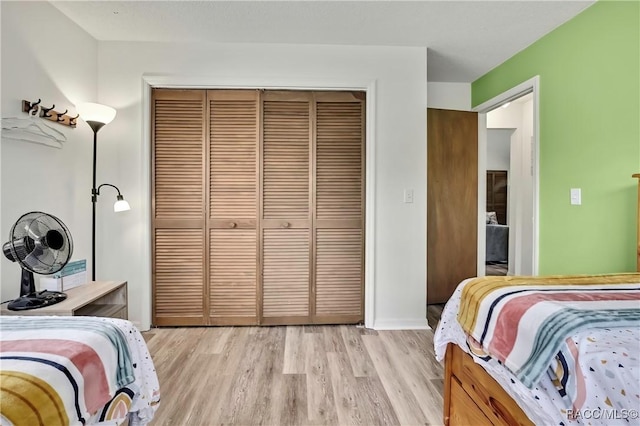 4055 N Little Hawk Pt, Crystal River, FL 34428 - bedroom featuring a closet and light wood-style flooring