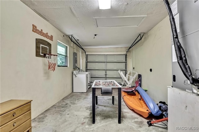 4055 N Little Hawk Pt, Crystal River, FL 34428 - garage featuring electric panel and washer / dryer