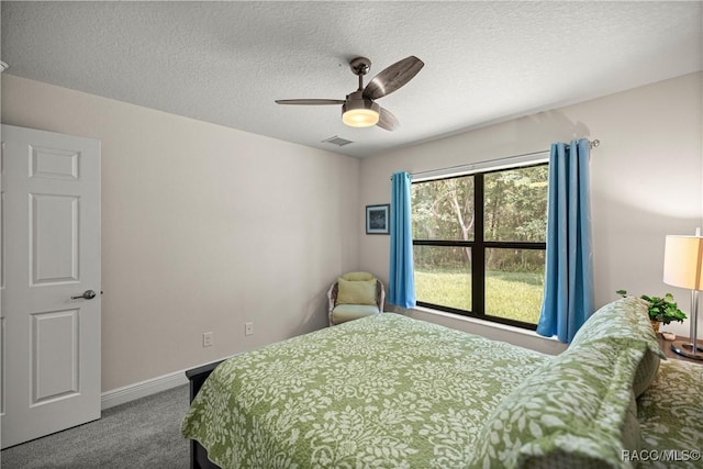 3153 N Chandler Dr, Hernando, FL 34442 - carpeted bedroom featuring a textured ceiling and ceiling fan