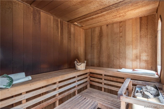 view of sauna