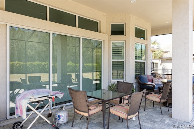 view of patio / terrace with an outdoor living space