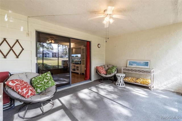 view of patio with ceiling fan