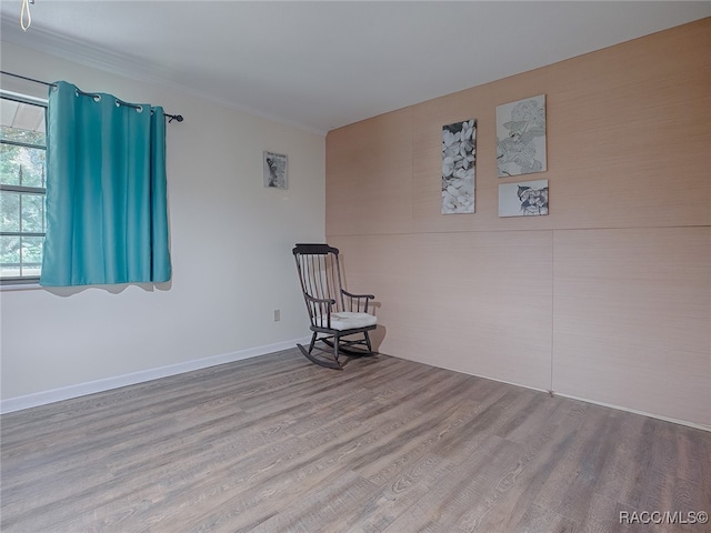 living area featuring wood-type flooring