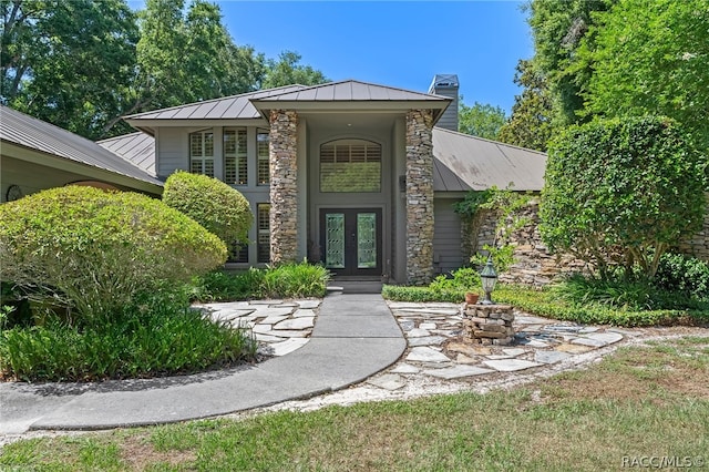 entrance to property with french doors