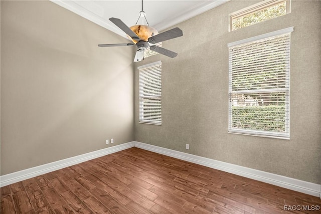 1789 N Sky Glen Path, Hernando, FL 34442 - empty room with ceiling fan, baseboards, ornamental molding, and wood finished floors