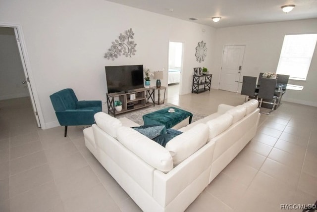 view of tiled living room