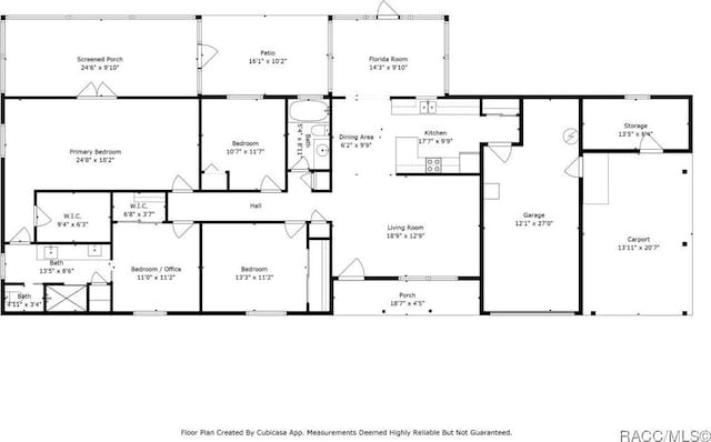 4306 E Gloria Dr, Hernando, FL 34442 - view of property floor plan