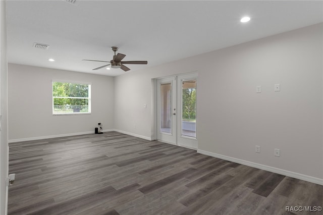 4306 E Gloria Dr, Hernando, FL 34442 - empty room with wood finished floors, a ceiling fan, and recessed lighting