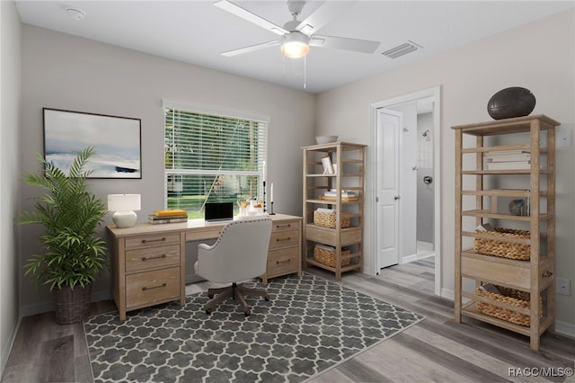 4306 E Gloria Dr, Hernando, FL 34442 - office space featuring ceiling fan and wood finished floors
