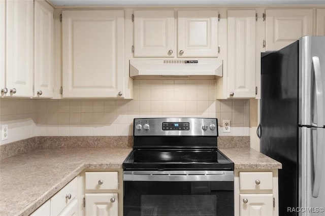 kitchen with backsplash and stainless steel appliances