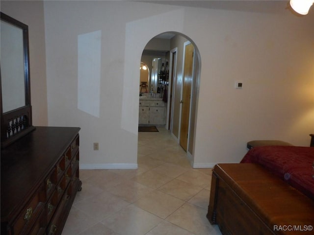 interior space with light tile patterned floors