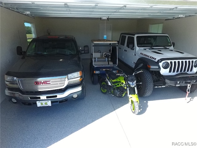 view of garage