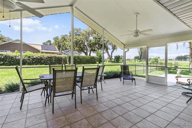 839 N Foxrun Ter, Inverness, FL 34453 - sunroom with a ceiling fan, outdoor dining space, and vaulted ceiling