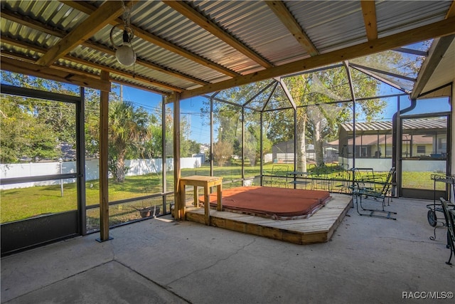 view of unfurnished sunroom