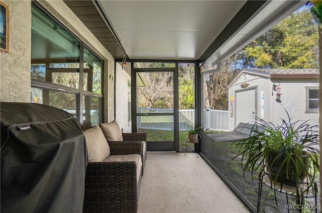 view of sunroom