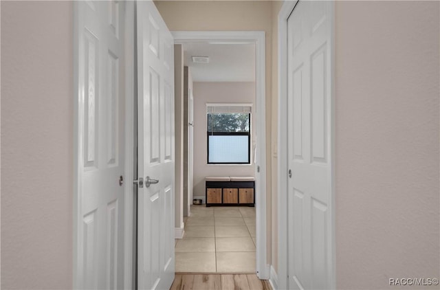 hall featuring light hardwood / wood-style flooring