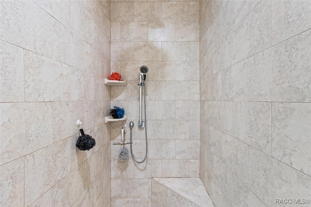 room details with a tile shower