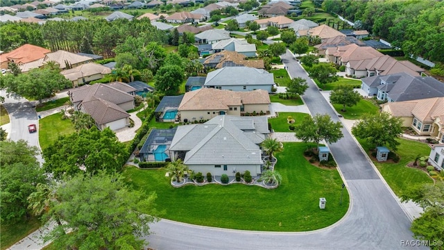 drone / aerial view with a residential view