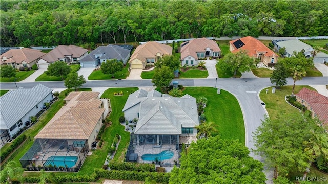 aerial view featuring a residential view