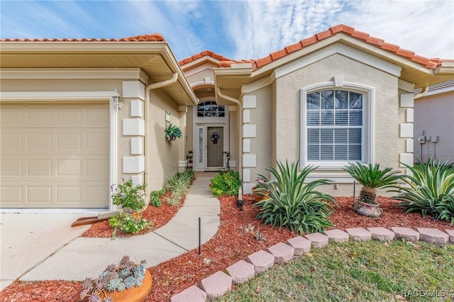 property entrance featuring a garage