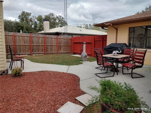 view of yard with a patio