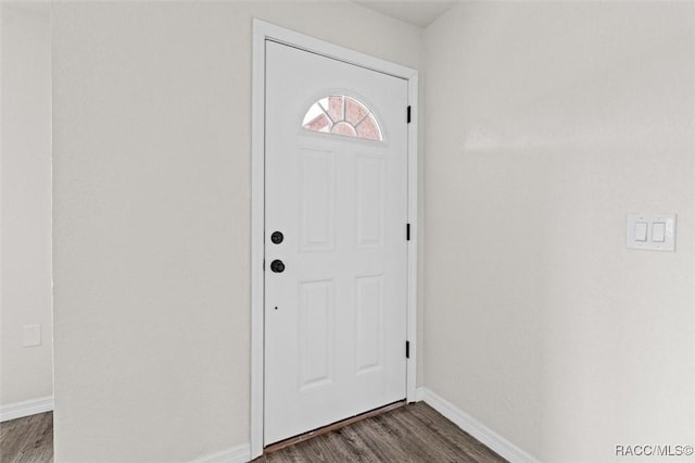 entrance foyer featuring dark wood-type flooring