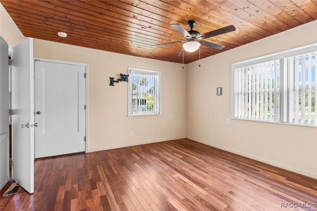 218 N Osceola Ave, Inverness, FL 34450 - empty room featuring wood ceiling, a ceiling fan, wood finished floors, and a smoke detector