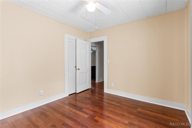 218 N Osceola Ave, Inverness, FL 34450 - empty room featuring wood finished floors and ceiling fan