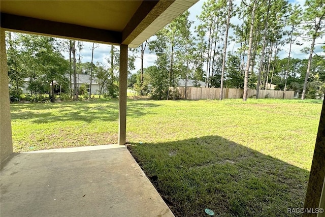 view of yard featuring a patio area