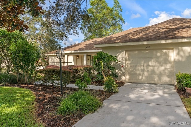 view of front of house with a garage