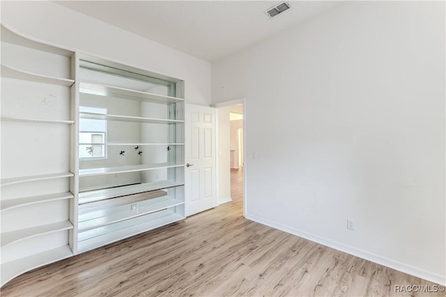 interior space with light hardwood / wood-style flooring