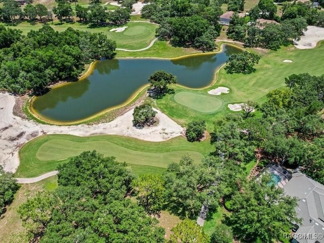 2622 N Carnoustie Loop, Lecanto, FL 34461 - aerial view of property's location with a nearby body of water, a golf club, and a tree filled landscape
