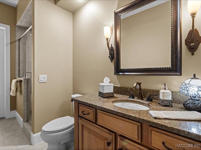 2622 N Carnoustie Loop, Lecanto, FL 34461 - full bath featuring vanity, a stall shower, toilet, and tile patterned floors