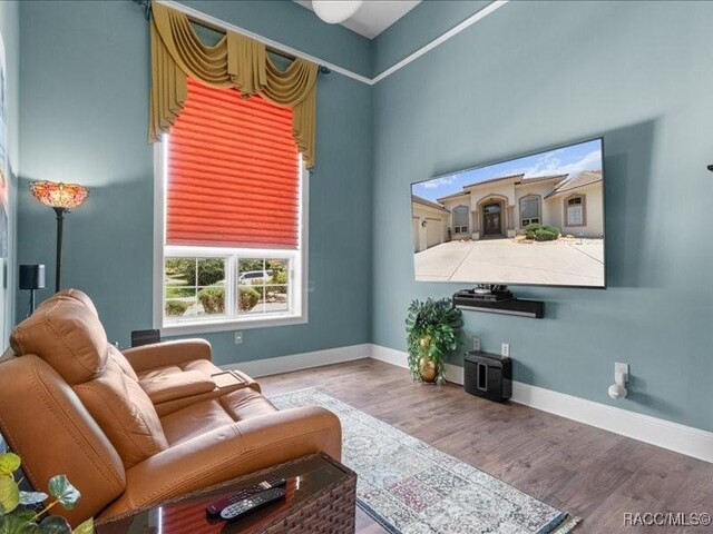 2622 N Carnoustie Loop, Lecanto, FL 34461 - living area featuring baseboards and wood finished floors