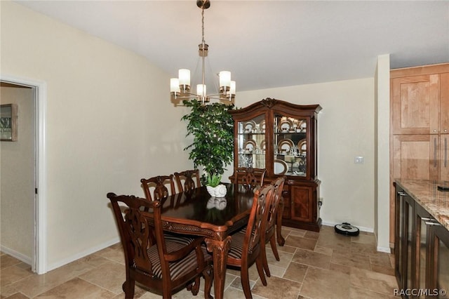 dining room with an inviting chandelier