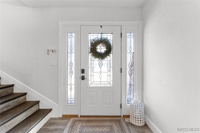 entryway featuring hardwood / wood-style floors