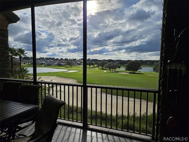 exterior space featuring a water view